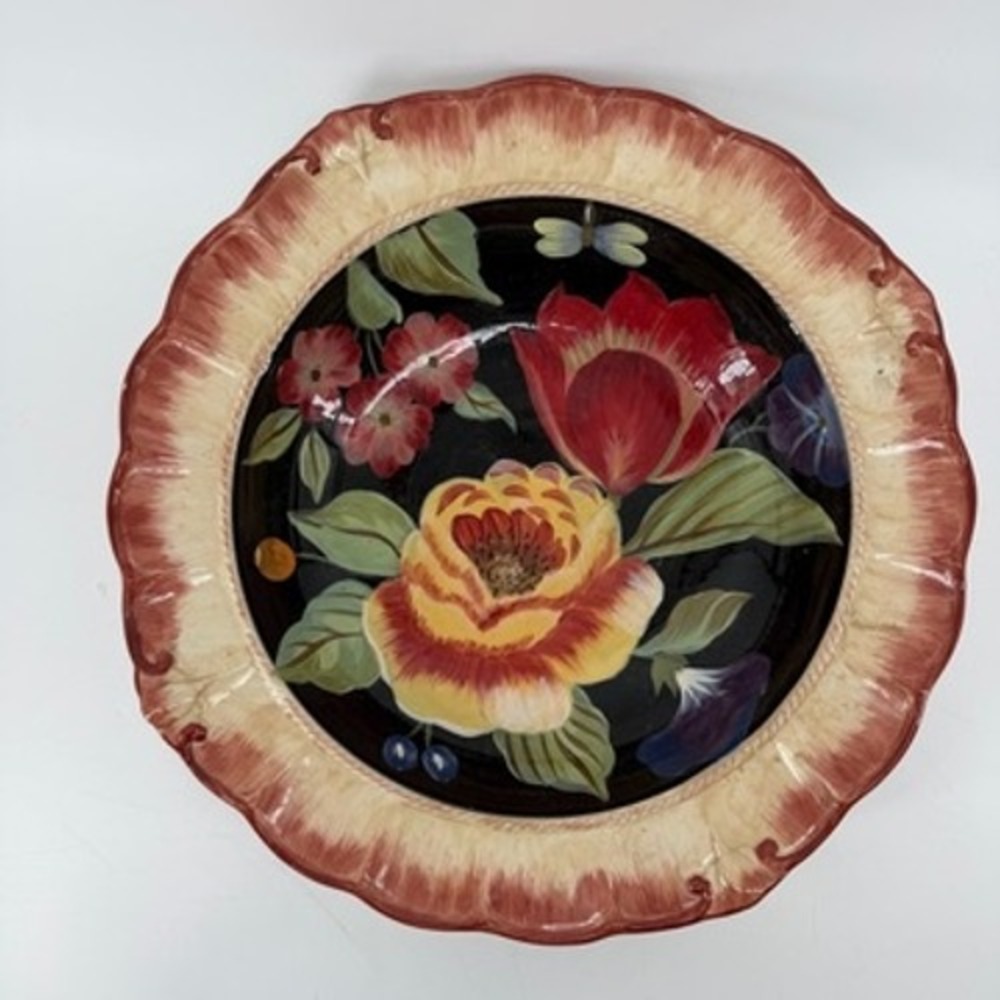 Certified International Pamela Gladding Floral 14.5" Pasta Serving Bowl Platter